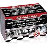 Studebaker 90 Minute Recording Time Blank Audio Cassettes (3-Pack)