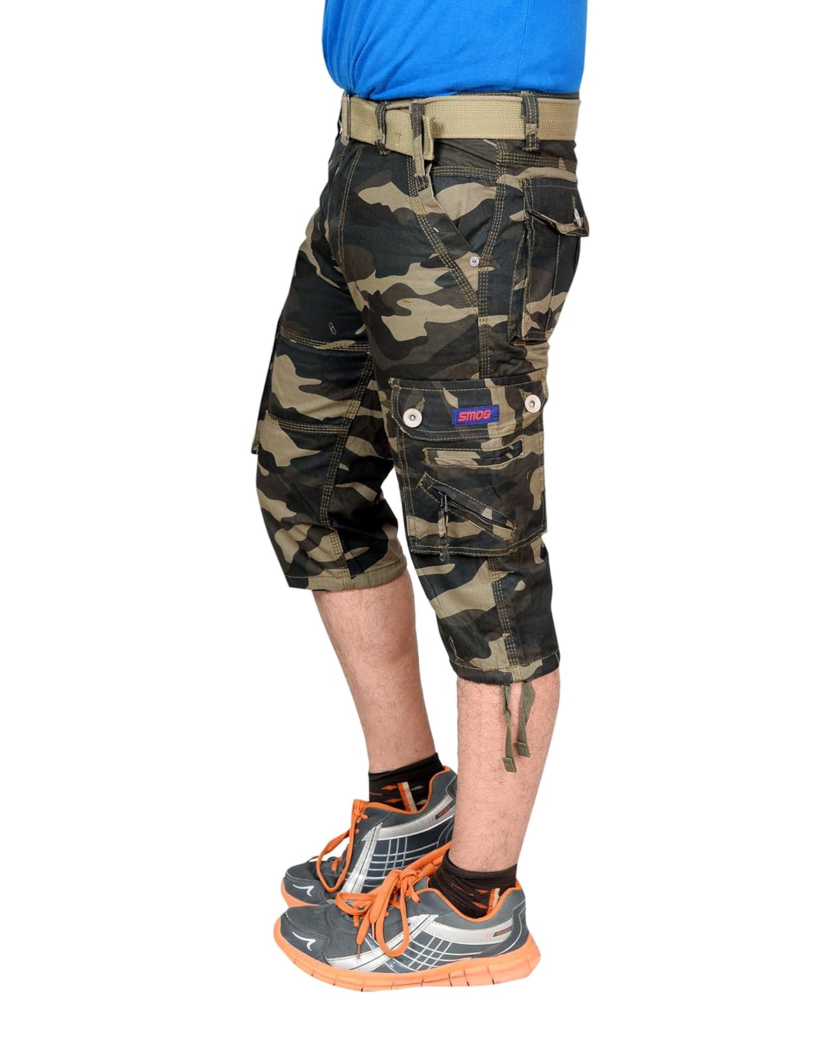 krystle men's army cotton 3/4th shorts| capri