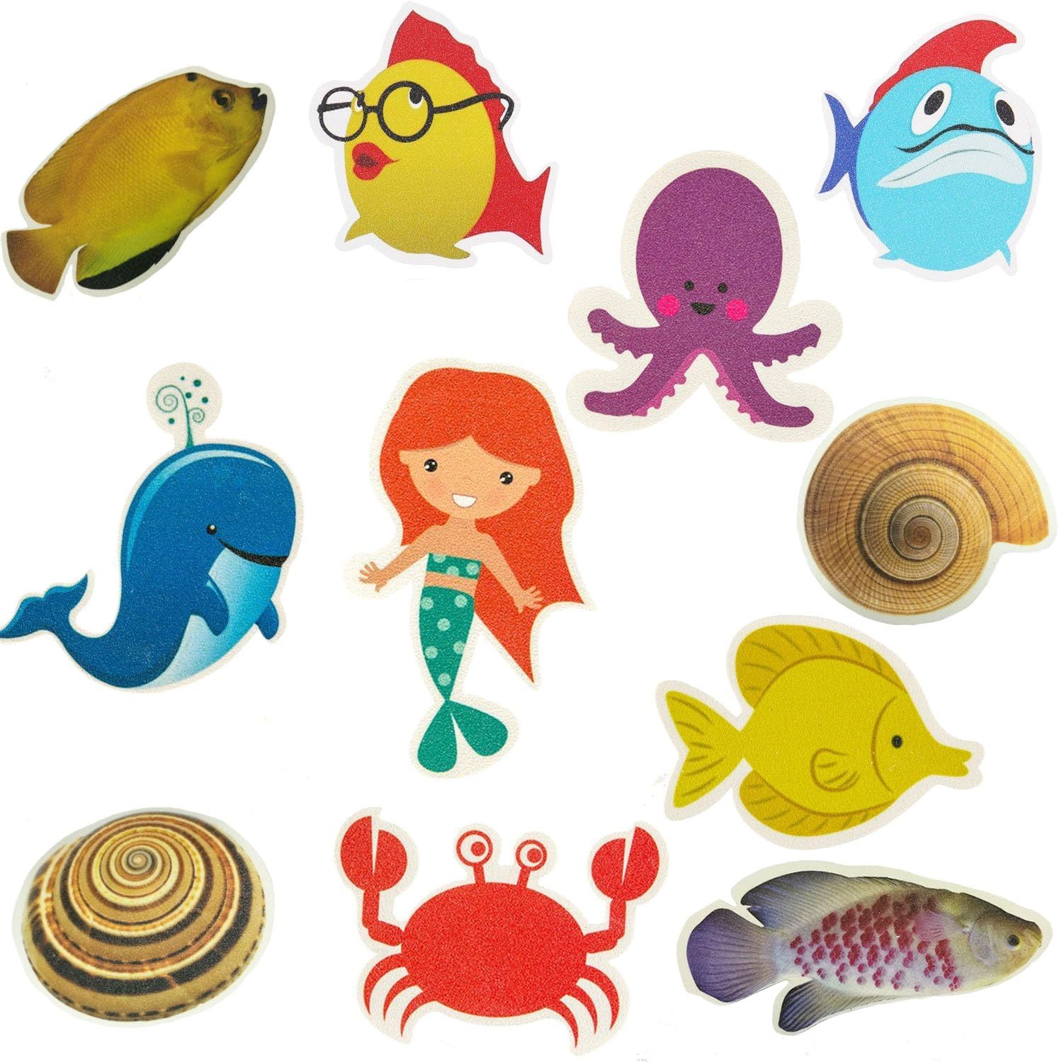 Finrray Non Slip Bathtub Stickers Cute Cartoon Sea Animals Self Adhesive Bathtub Pads Mat Shower Treads Sticker With Gritty Surface To Prevent Slipping For Kids Baby Amazon Co Uk Kitchen Home