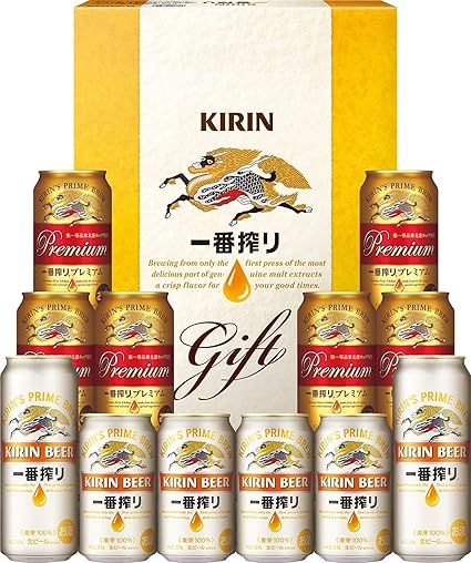 Amazon Co Jp お中元 ビール ギフト 一番搾り生ビール 一番搾り プレミアム飲みくらべセット K Nip3 350ml 10本 500ml 2本 ギフトbox入り 食品 飲料 お酒