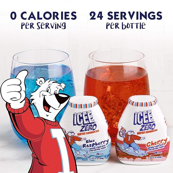 ICEE ZERO CALORIE LIQUID WATER ENHANCER FLAVOR DROPS – 1.62 FLUID OUNCES (48 MILLILITERS) – PACK OF 4 (ORIGINAL VARIETY PACK)