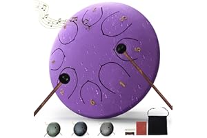 Rain Drum for Outside, 6 Inches 8 Notes Steel Tongue Drum for Garden Instrument, Rain Chime Waterproof, Hand Pan Instrument O