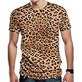 Lurhonp Men's Leopard Print Casual Short Sleeve T-Shirt