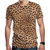 Lurhonp Men's Leopard Print Casual Short Sleeve T-Shirt