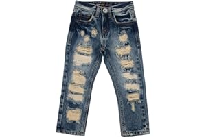 X RAY Boys Distressed Jeans (2T-16), Big Boy & Little Kids Stretch Slim Fit Pants, Ripped Denim Jeans for Boys