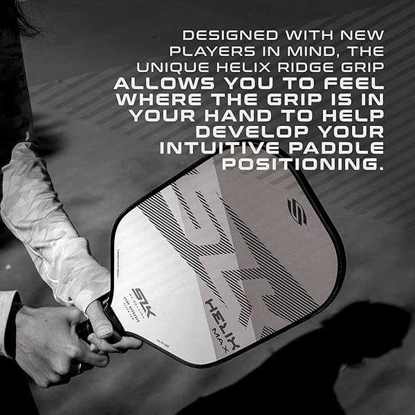 SELKIRK SPORT SLK HELIX PRO PICKLEBALL PADDLE | THERMOFORMED CARBON FIBER CORE PICKLEBALL PADDLES WITH CARBON FIBER & FIBERGLASS HYBRID FACE | UNMATCHED CONTROL | LEGEND GRAY