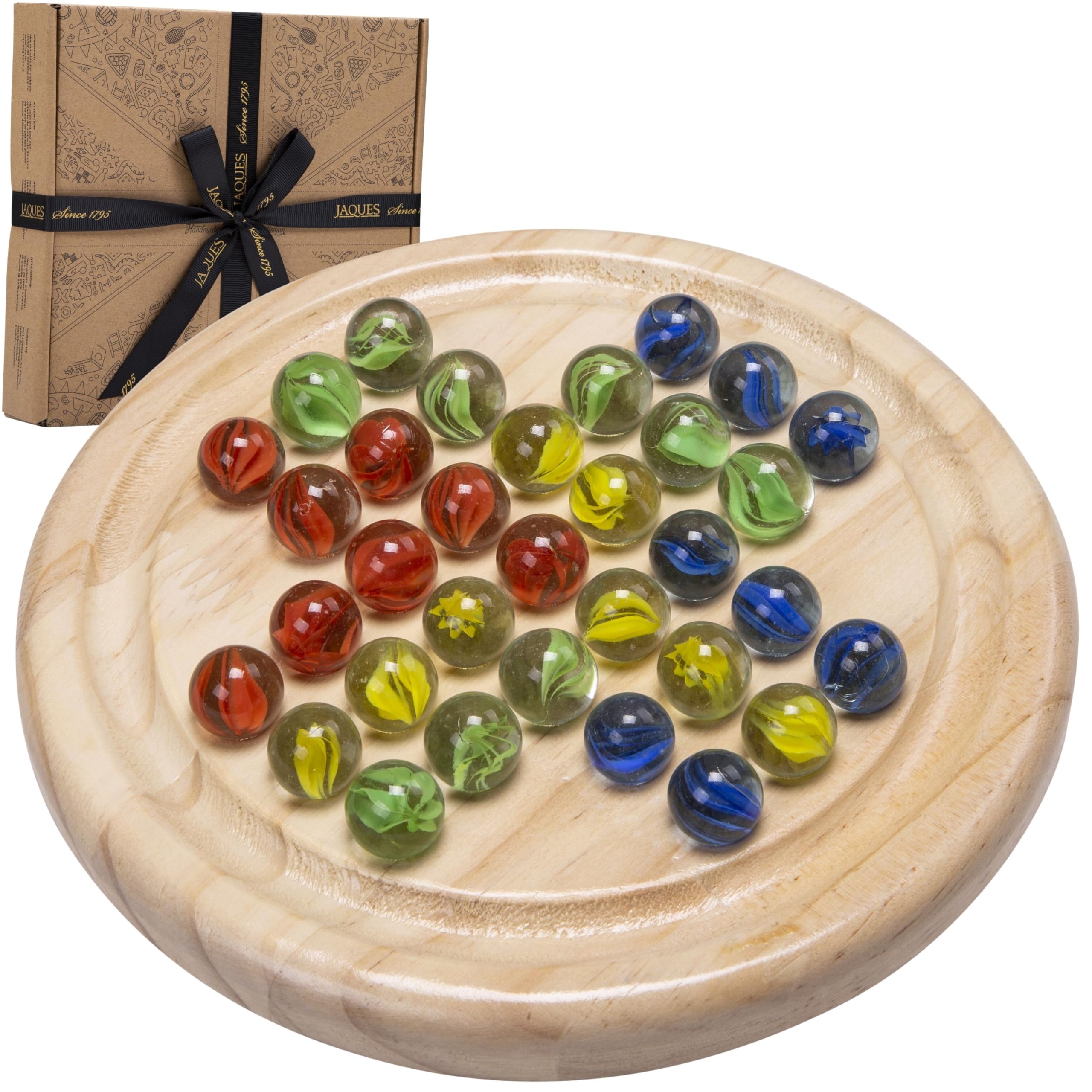 Jaques of London Solitaire Marble Game | Traditional Wooden Games | Solitaire Board Game | Classic Board Games | Since 1795