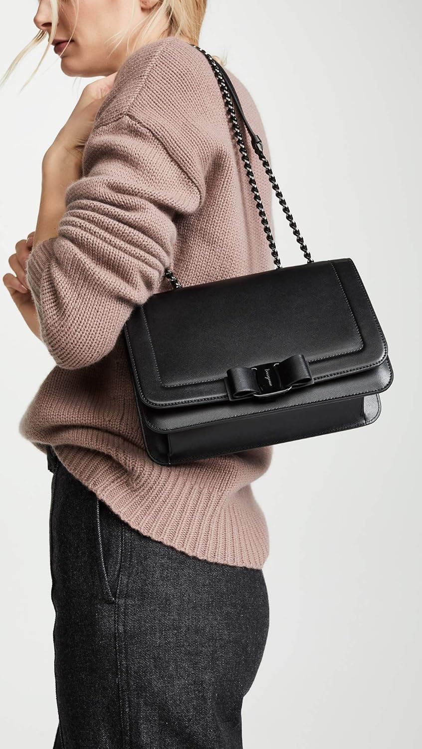 Salvatore Ferragamo Women's Vara Rainbow Bag, Nero, Black, One ...