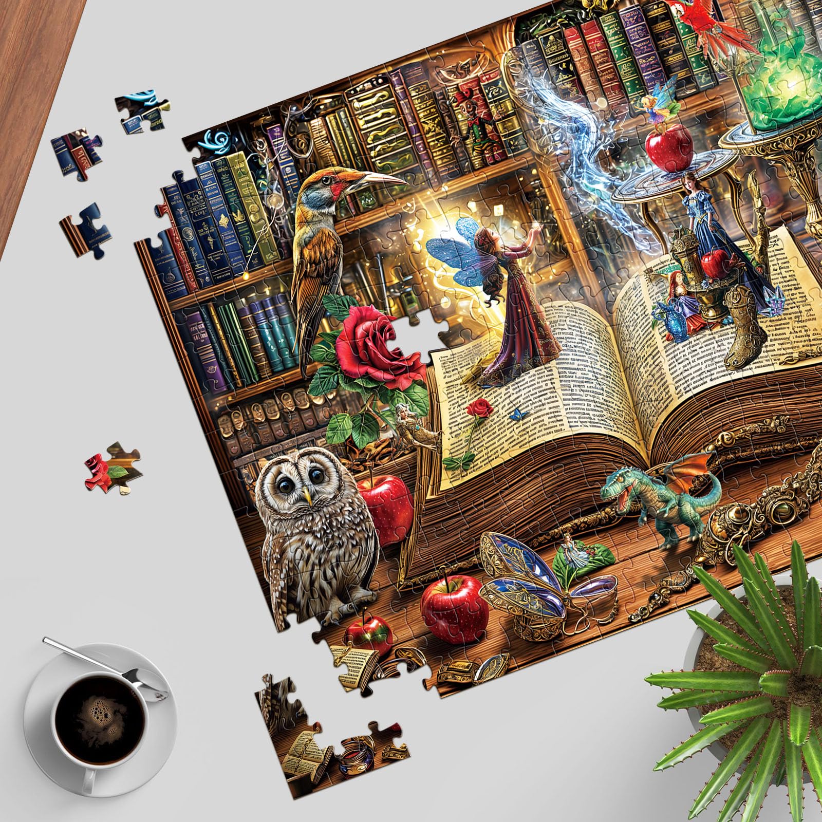 Magic Book Jigsaw Puzzles, 1000 Piece Puzzle for Adults, Family Puzzles Game, Fun Relaxing Challenging, Interlock Perfectly No Dust, Home Wall Decor, Gift for Valentine Friends Parents Kids