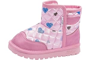 TZJS Boys Girls Winter Boots Kids Lightweight Outdoor Hiking Warm Snow Boot Faux Fur Lined Cold Weather Shoes for Toddler/Little Kids