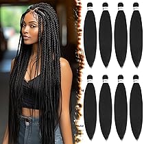 BARSDAR Pre-stretched Braiding Hair - 26 Inch 8 Packs Jet Black