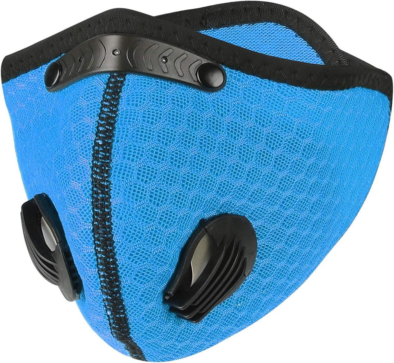 West Biking Mesh Dust/Pollution Mask for Air Filtration, Sport Mask with Exhalation Valves Filters, Activated Carbon N99 PM2.5 Filters Air Purifier (Sky Blue)