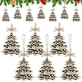 Vercraft 24 Pcs Large Christmas Nativity Scene Ornaments 6'' Jesus Wooden Hanging Ornaments Vintage 3D Wooden Decoration for Xmas Tree, Birth of Jesus Xmas Tree Holiday Party Decor