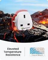 LENCENT UK to Europe Plug Adapter Type E/F Grounded 2P EU Travel view 3