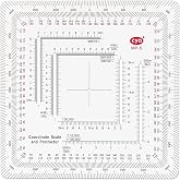 CYA MP-5 Square Military Map Protractor - Multi Scale UTM Coordinate Tool | Multi-scale MP-5 square map protractor for 1:24k to 1:500k charts. Features degrees, mils &amp; USGS 7.5 min map rulers.