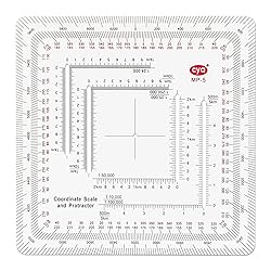 CYA Square Military Map Coordinate Scale Protractor