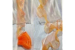 CREATIVESUGAR 5 Yards Retro Ruffle Pleated Chiffon Trim Dress Bag Decoration Tulle Fabric Applique Trimming Craft Sewing (Bright Orange)