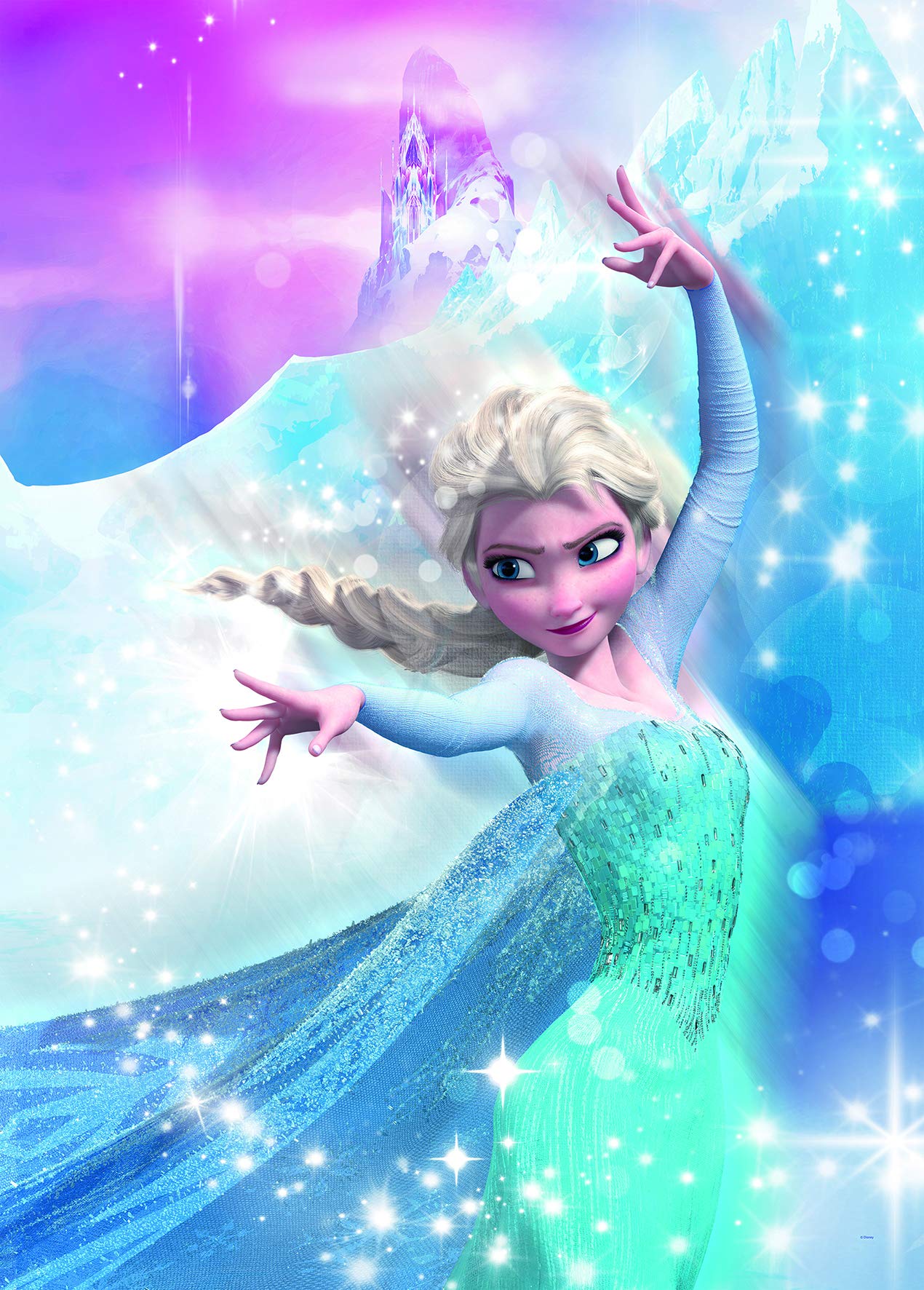 Komar Disney Wall Picture Frozen 2 Elsa Action | Children's Room Decoration Art Print | Without Frame | WB075-50x70 | Size: 50 x 70 cm (Width x Height)