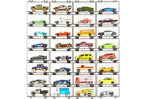 Saichotoy Hot Wheels Display Case: Stackable Toy Car Storage, Transparent Organizer for Matchbox & Hot Wheels 1/64 Scale Diecast Cars (32 Packs, Clear Case Only)
