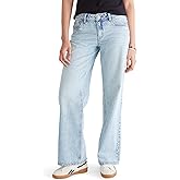 Aeropostale Womens Low-Rise Baggy Wide Leg Bow Pocket Jean