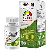 T-Relief Extra Strength Arthritis Pain Reliever Arnica +12 Natural Medicines for Joint Soreness Stiffness Aches, Quick Dissolving Pain Relief for Women & Men - 100 Tablets