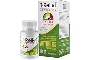 MEDINATURA T-Relief Extra Strength Arthritis Pain Reliever Arnica +12 Natural Medicines for Joint Soreness Stiffness Aches, Quick Dissolving Pain Relief for Women & Men - 100 Tablets