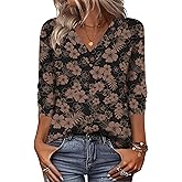 Zeagoo Women Long Sleeve Tops Dressy Casual V Neck Tshirts Basics Tee 2025 Fall Trendy Clothes S-2XL