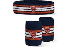 For Bare Feet NFL Officially Licensed Team Logo Headband & Wristband Combo Pack Team Color OSFM
