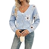 i·ta fit Women's Cardigans Casual Long Sleeve V-Neck Button Down Floral Sweaters Open Front Knit Outerwear