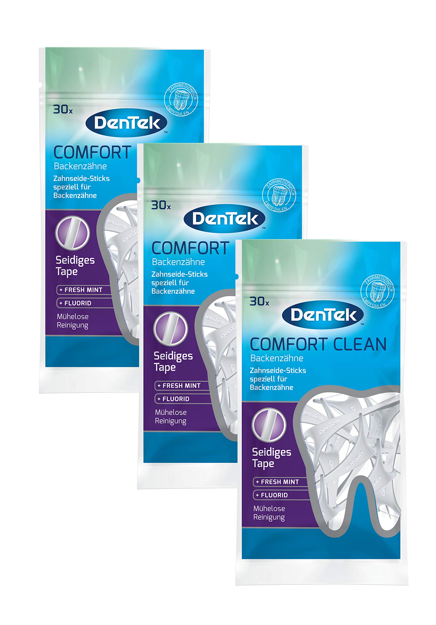 Dentek Confort Clean Floss Picks – Deodorant Stick (3 Packs of 30)