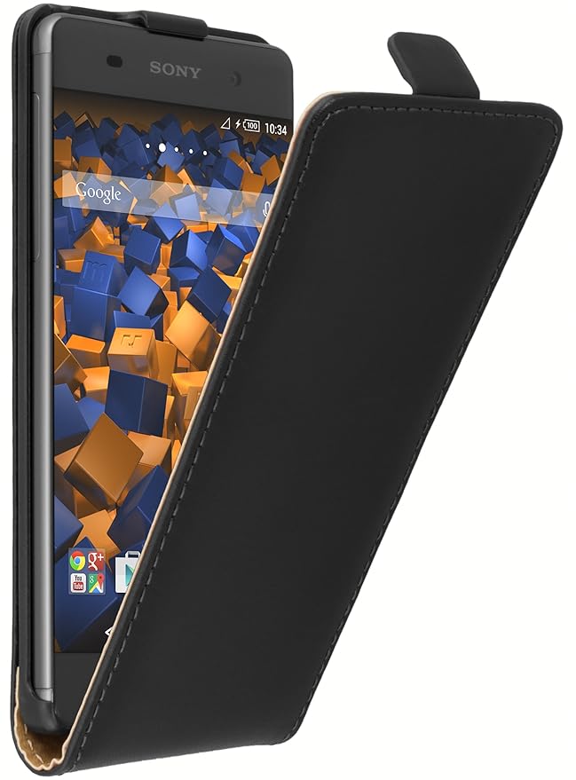mumbi PREMIUM Leder Flip Case für Sony Xperia XA Tasche