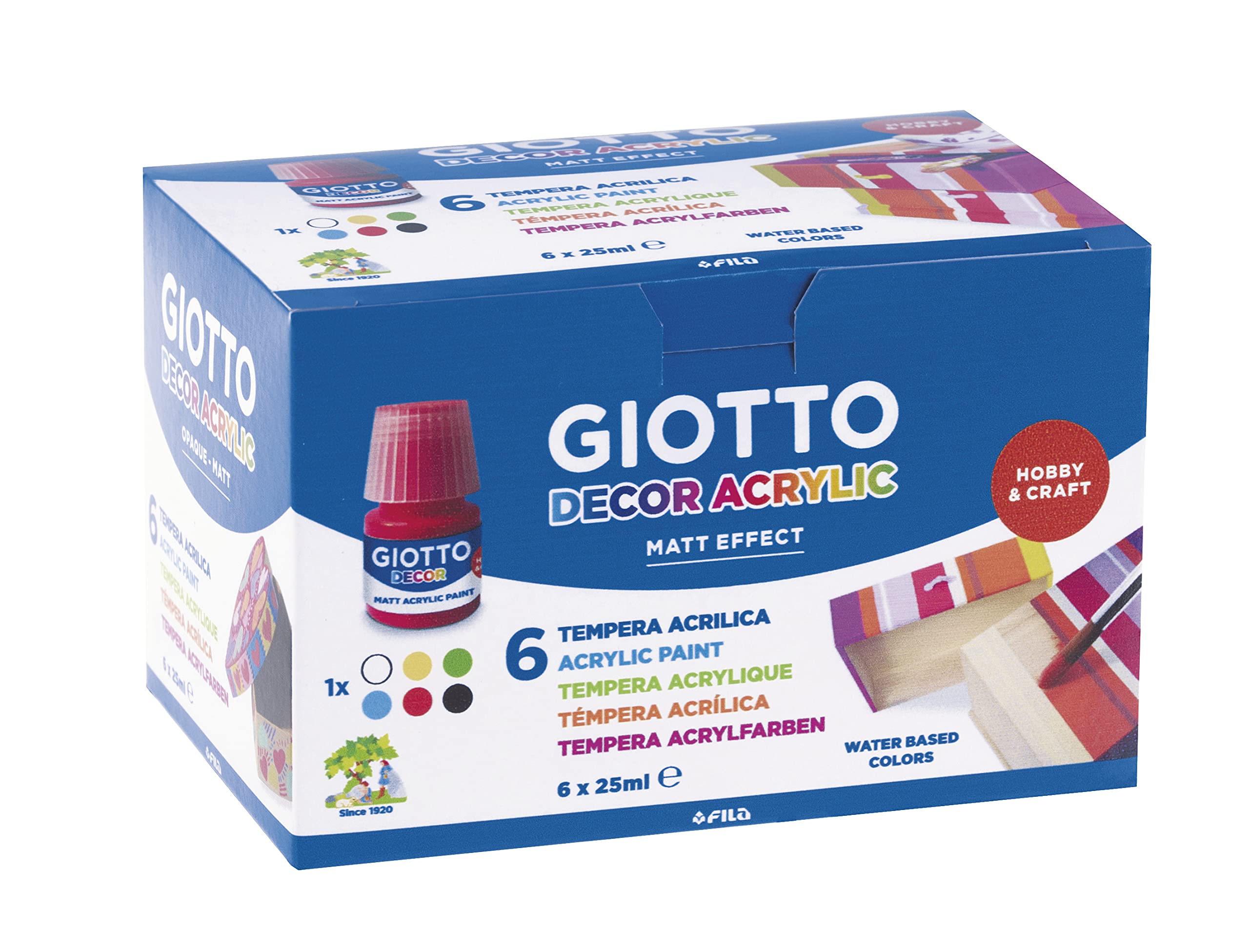Giotto 538200 Acrylic Gouache Painting Colour – 6 Pack