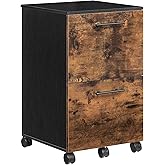 HOOBRO File Cabinet, Filling Cabinet with 2 Drawer, Mobile Office Cabinet with 5 Wheels, for Home Office, Mobile Pedestal, fo