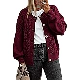 BTFBM Chunky Cardigan Sweaters for Women Fall Fashion 2025 Button Long Sleeve Loose Cable Knit Winter Coats Outerwear