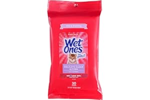 Wet Ones for Pets Delicate Clean Kitten Wipes for Cats with Oatmeal Cat Cleaning Wipes, Mild & Soothing Cat Grooming Wipes with Wet Lock Seal (Pack of 1, 30 Count Total)