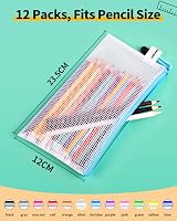 Smarpau A6 Mesh Document Bag 12 Pcs Clear Pencil Case Zip Wallets view 2