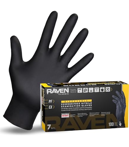 Amazon.com: SAS Safety 66518 Raven Powder-Free Disposable Black