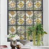 dktie Window Film Non Adhesive Privacy 44.5x200cm Stained Glass UV Blocking view 4