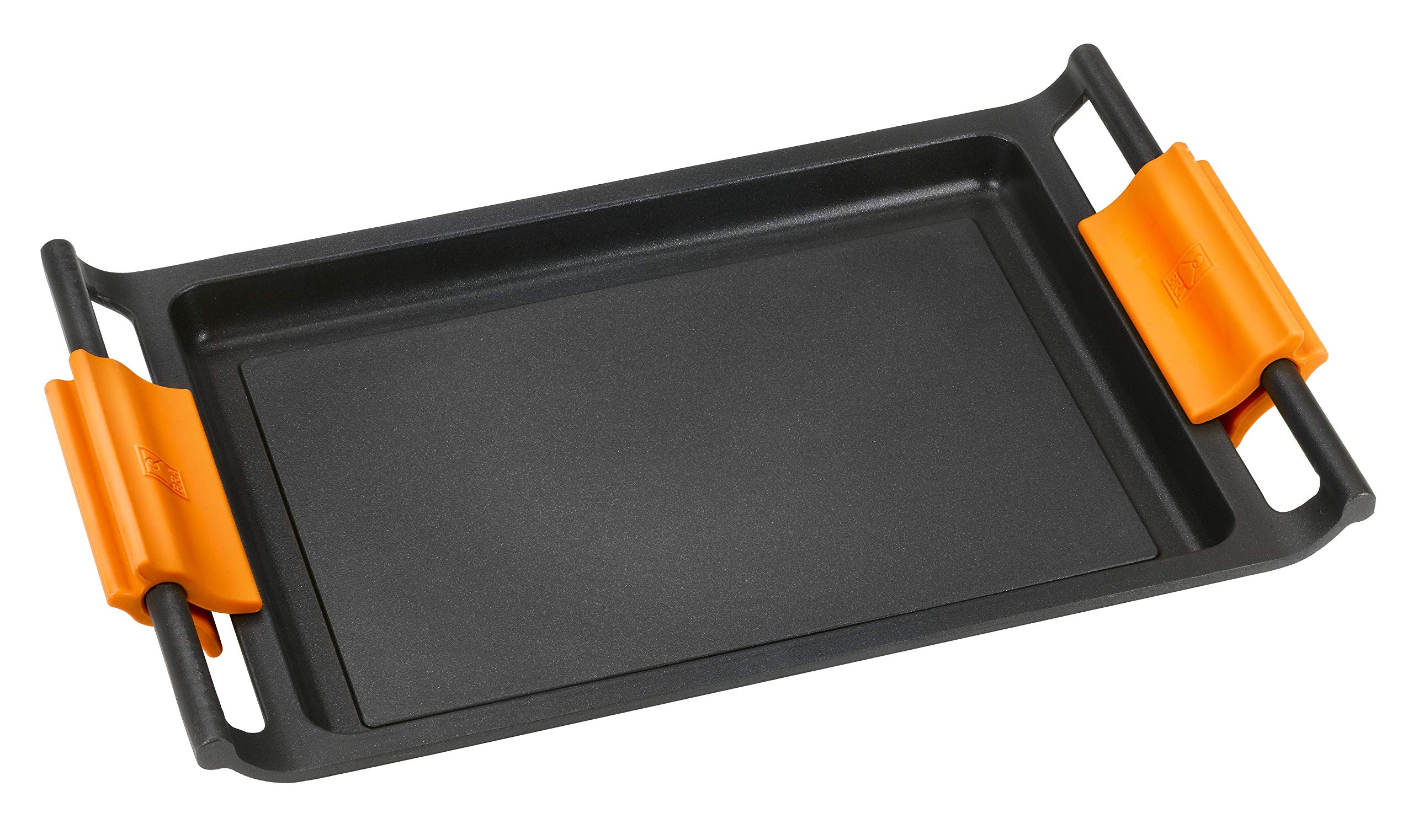 Braisogona Efficient Aluminium Flat Square Grill Pan, 45 cm, Cast, All Cookers Including Induction.
