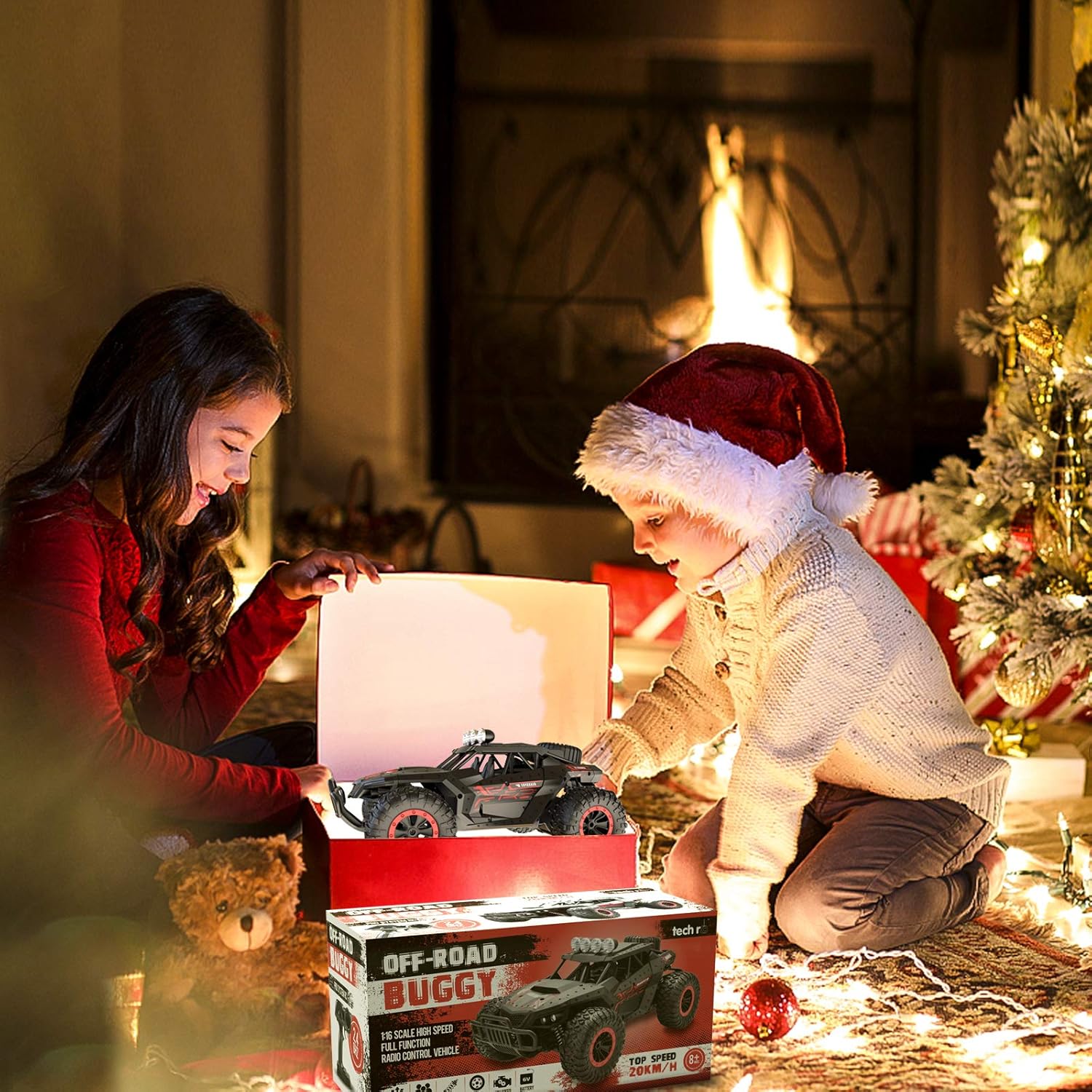 RC Car 1:16 Scale Remote Control Car Off-Road RC Trucks 2.4 GHz with 2 Rechargeable Batteries,Electric Toy Car for All Adults & Kids: Toys & Games