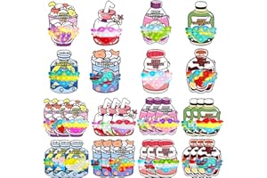 HOLYDECK 24 Pack Valentines Day Cards for Kids with Mini Heart Pop Fidget Toys for Boys Girls, Valentines Party Favors Classroom School Exchange Treat Prizes Activity for Class