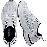 CUSHIONAIRE Sonic Casual Womens Walking Sneakers, Comfortable Lace-Up Chunky Tennis Shoes for Women with Memory Foam
