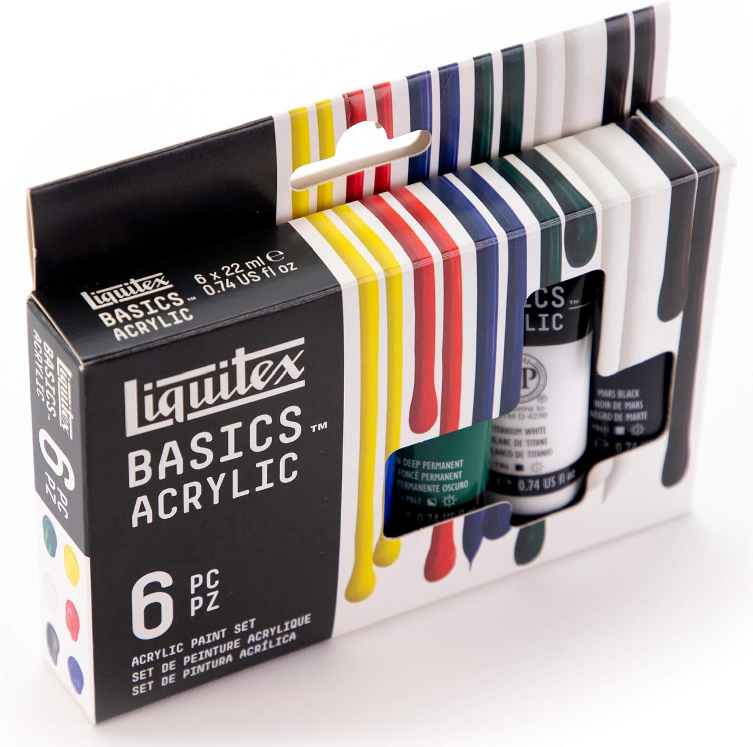 Liquitex Basics 6 Tube Acrylic Paint Set 22ml Primary Colors