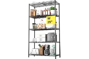 HOMEFORT 5-Tier Wire Shelving Unit, Extra Wide Metal Storage Rack, Free Standing Rack, Durable Organizer Perfect for Pantry C