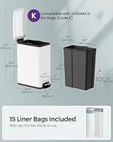SONGMICS 48L Slim Kitchen Bin White with Soft-Close Lid and Inner Bucket view 5