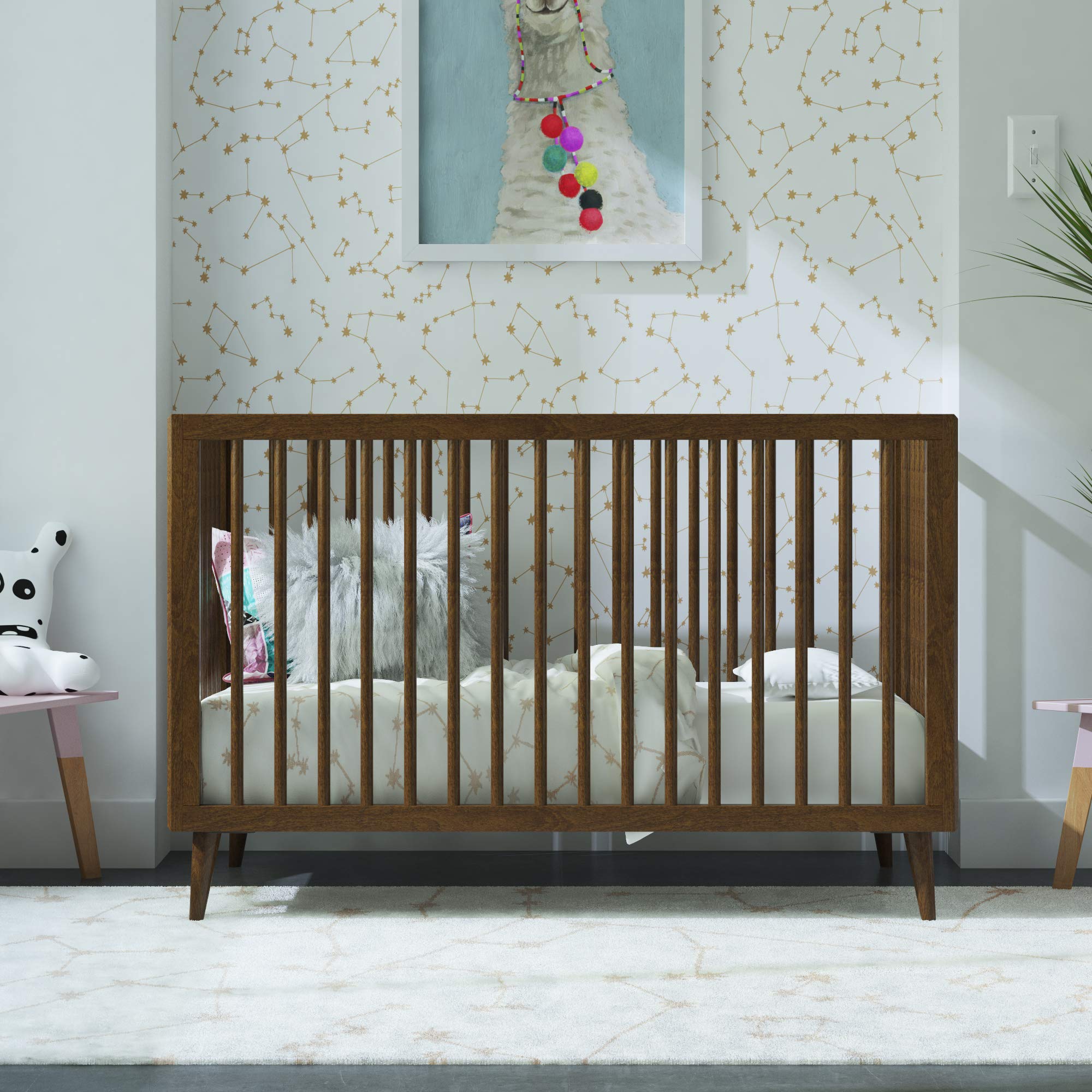 Novogratz Harper 3in1 Convertible Baby Crib, Walnut Best Deal