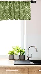 Ambesonne Olive Green Window Valance, Grunge