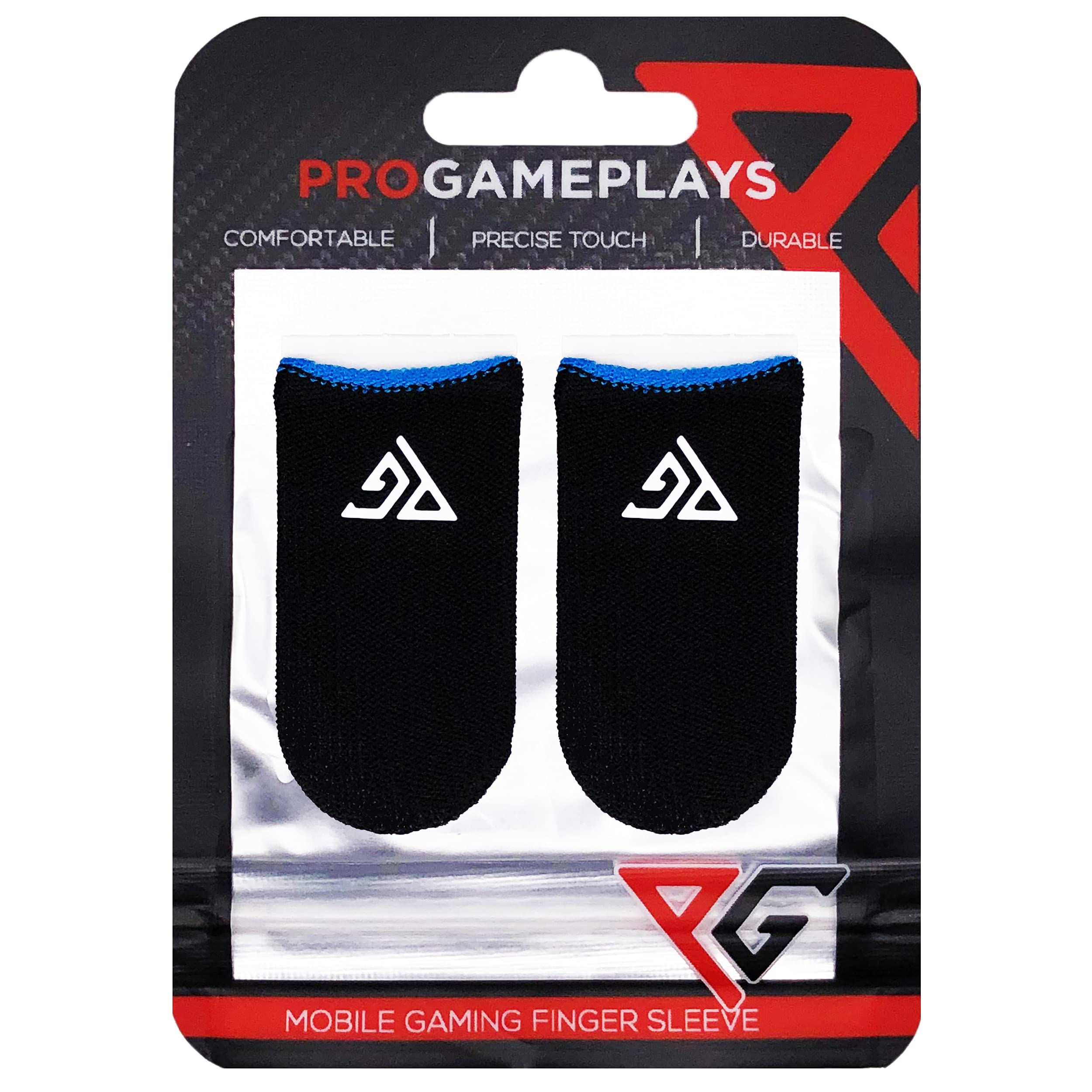 Progameplays 1 Pair Carbon Fiber Finger Sleeves Gaming Seamless - eSports Quality (Blue) for Touchscreen Thumb Sleeves