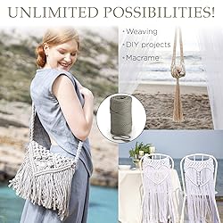 MB Cordas Gray Macrame Cord 3mm * 147yd Cotton Rope