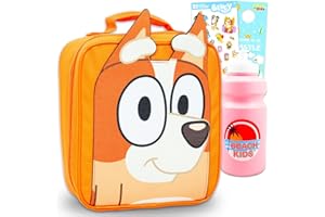 Bluey Lunch Box for Girls - Bundle with Insulated Bingo Lunchbox for Kids Boys Girls Plus Water Bottle, Stickers, More | Bluey Bingo Lunch Bag School Supplies Set